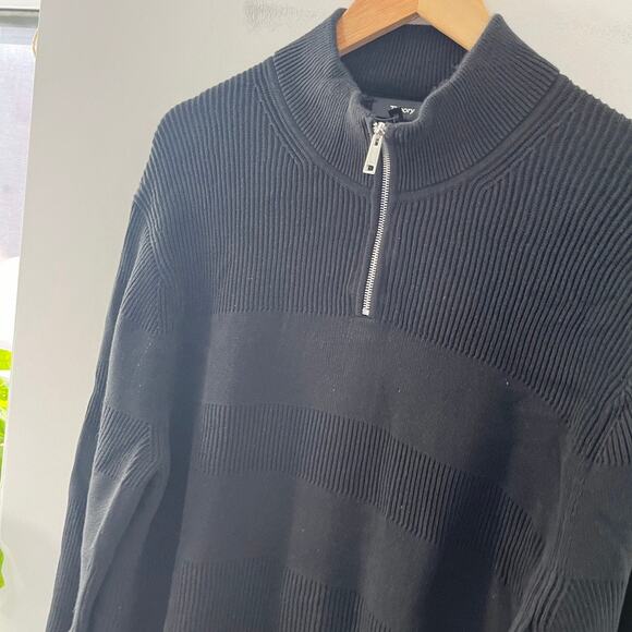 Theory Men's Black Ribbed Knit Sweater Size XL - Picture 4 of 5